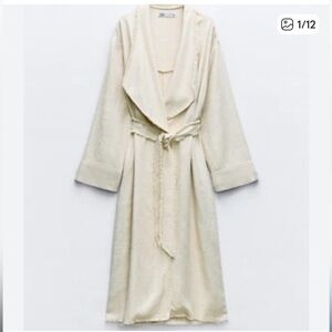 NWOT Zara Linen Trench XS-S